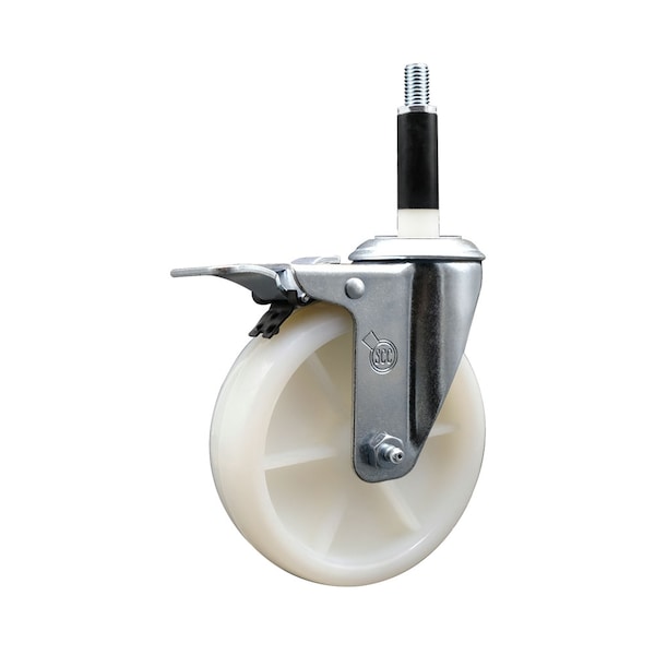 5'' SS Nylon Swivel 7/8'' Expand Stem Caster Total Lock Brake